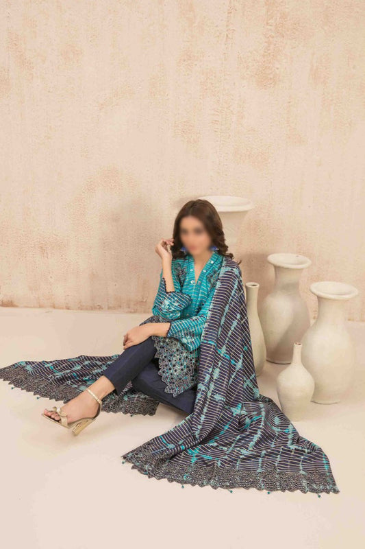 ALEESA Embroidered Tila Staple Digital Printed Collection 2023 - D 9791