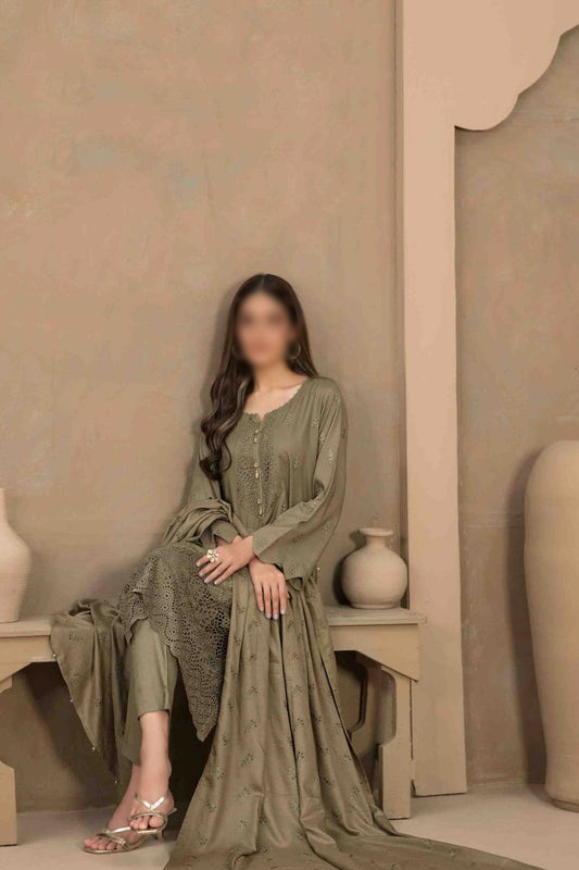 TABEER Schiffli Embroidered Staple - Embroidered Fancy Seiko Shawl Dupatta Collection 2023 - D 9810