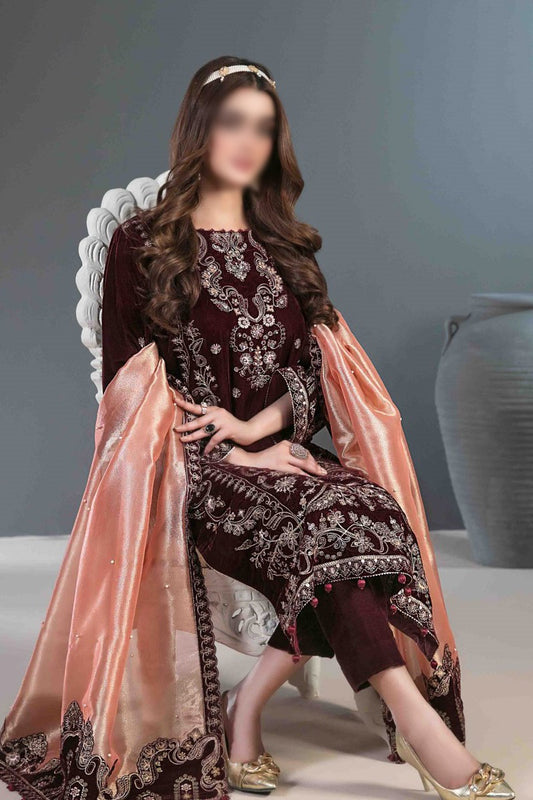 MAKHMAL Fancy Heavy Embroidered Velvet Collection 2023 - D 9829