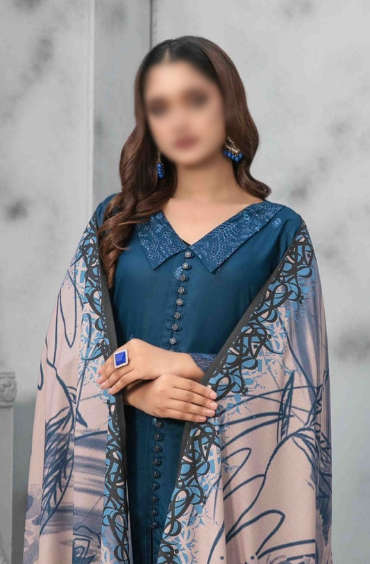 DASTAAN Vol 02 Staple Embroidered Daman + Boti - Digital Shawl Collection 2023 - D 9847