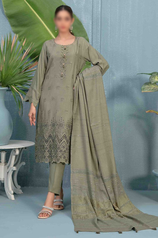 MIRZETA Schiffli Embroidered Leather Peach Collection By Tawakkal Fabrics - D 9867