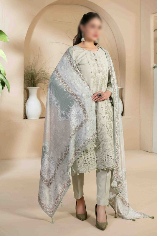 KENZA Embroidered Zari Karrandi with Velvet Shawl Collection 2023 - D 9910