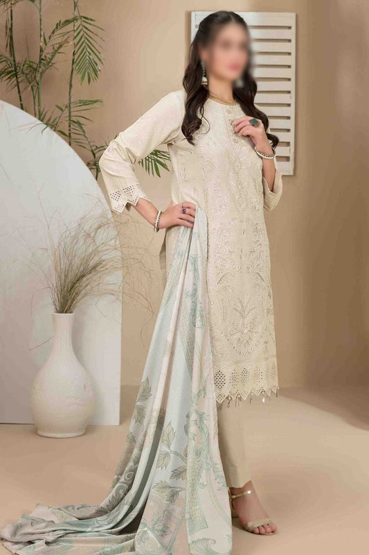KENZA Embroidered Zari Karrandi with Velvet Shawl Collection 2023 - D 9911