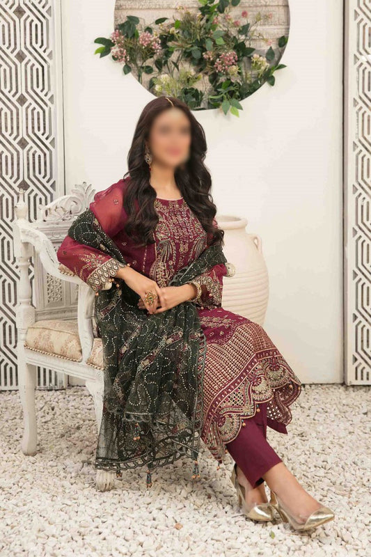 NASHWA Fancy Embroidered Organza Collection 2023 - D 9957