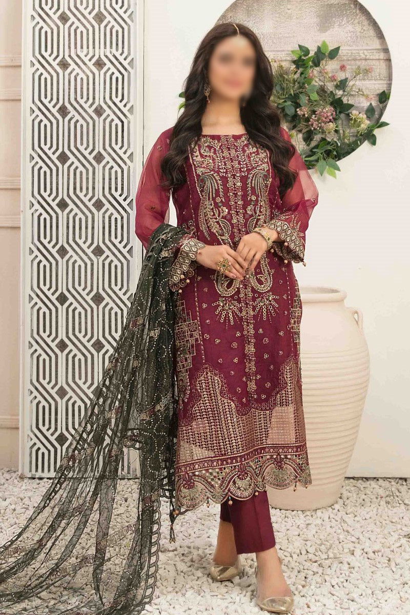 NASHWA Fancy Embroidered Organza Collection 2023 - D 9957