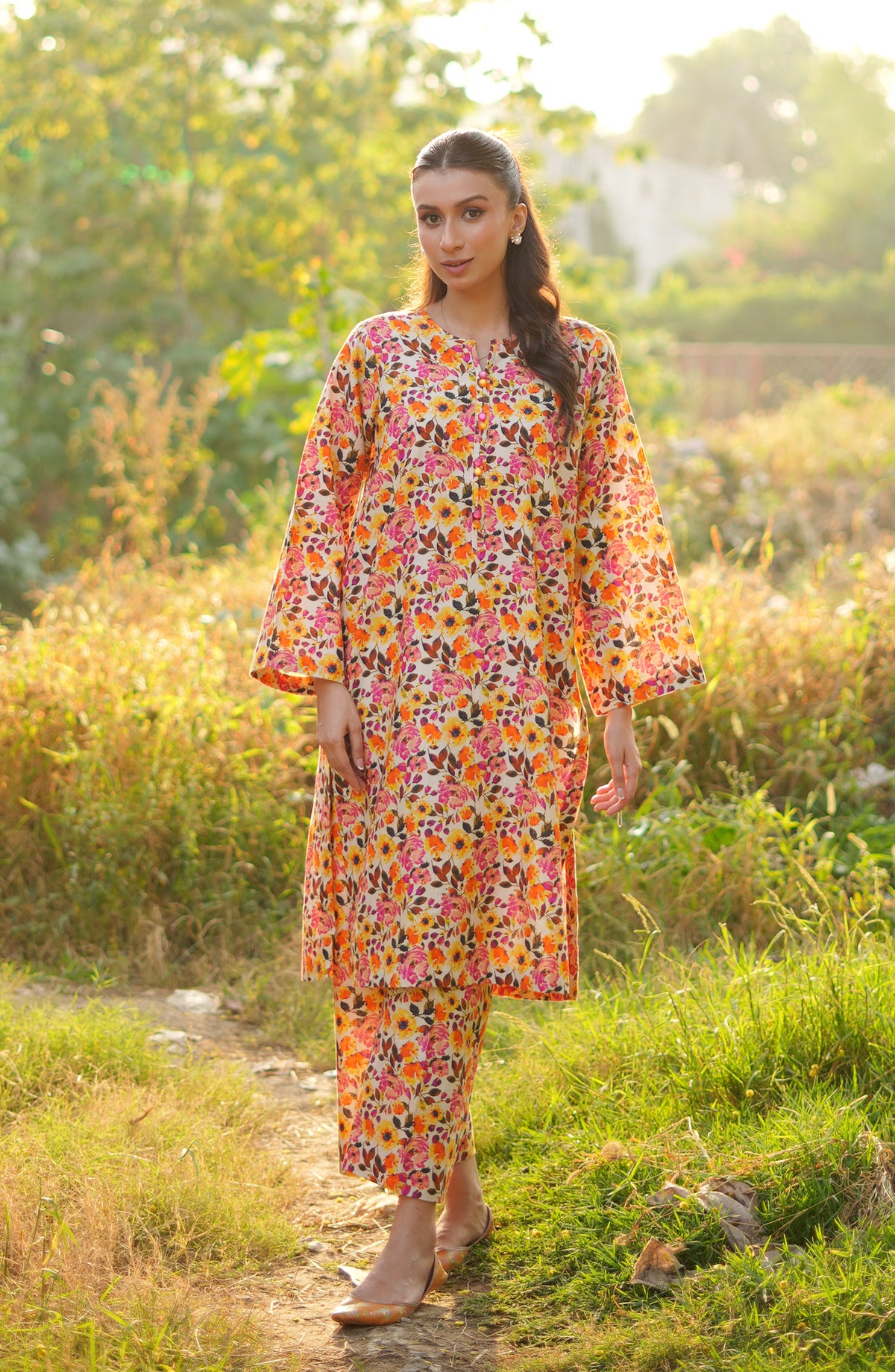 La Rosaa Printed khaddar Stitched 2 Piece - Dahlia - Multi - Casual Collection
