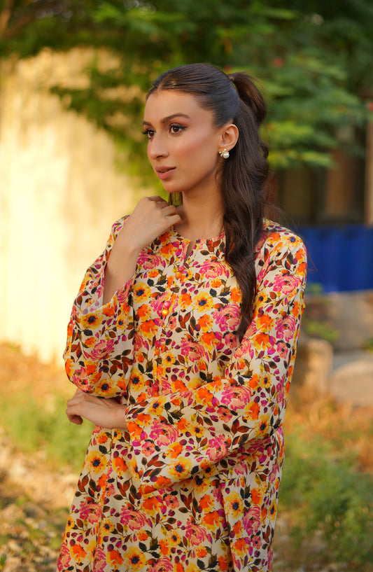 La Rosaa Printed khaddar Stitched 2 Piece - Dahlia - Multi - Casual Collection