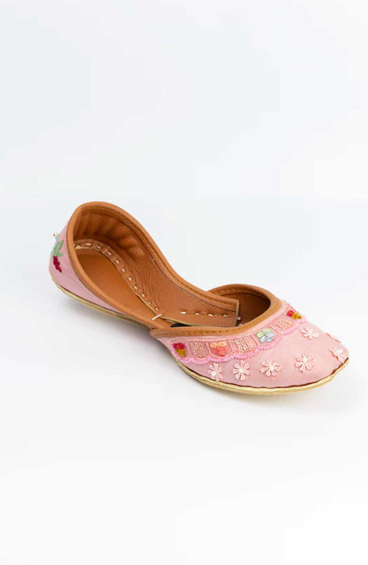 Gul-e-Rang by Khussa Darbar Festive Style Khussa Daisy-baby-pink