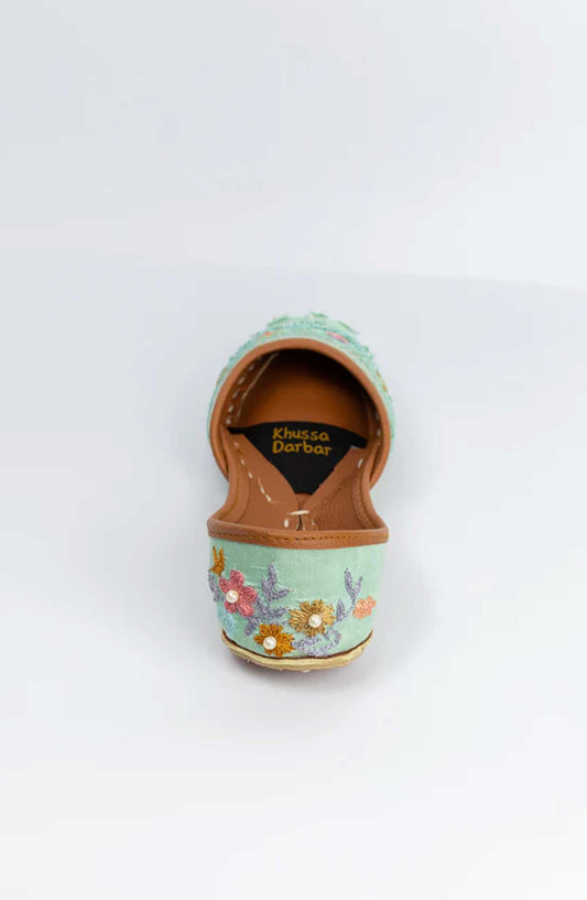 Gul-e-Rang by Khussa Darbar Festive Style Khussa Daisy-pista-green