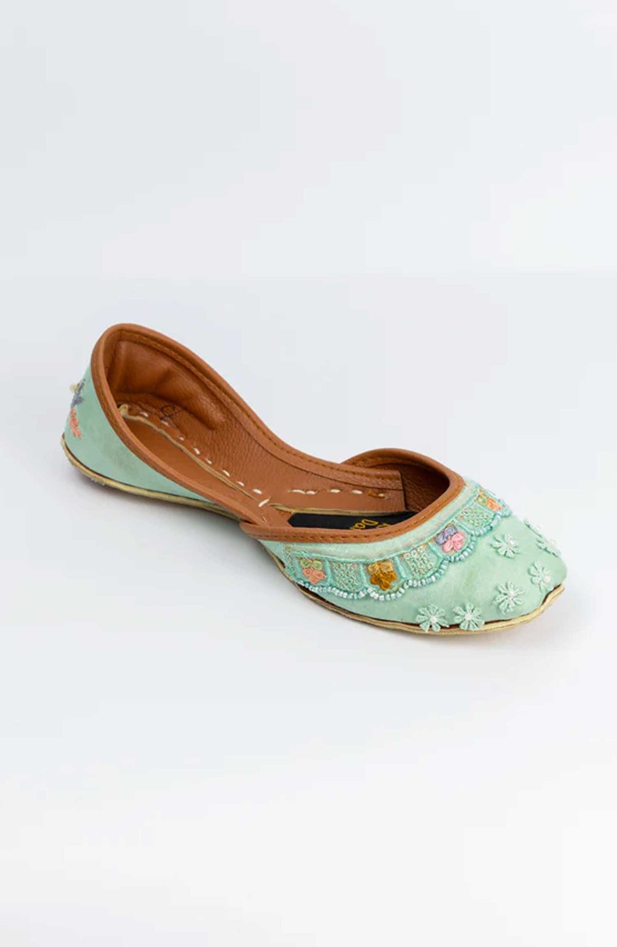 Gul-e-Rang by Khussa Darbar Festive Style Khussa Daisy-pista-green
