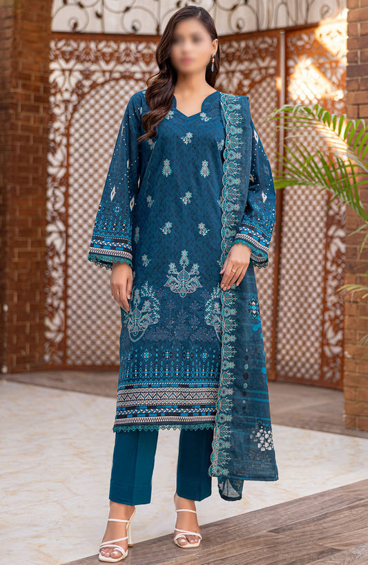 Dastak by Al Karim Embroidered Lawn Unstitched 3 Piece Suit - D-06 - ALK25DEL - Blue - Summer Collection