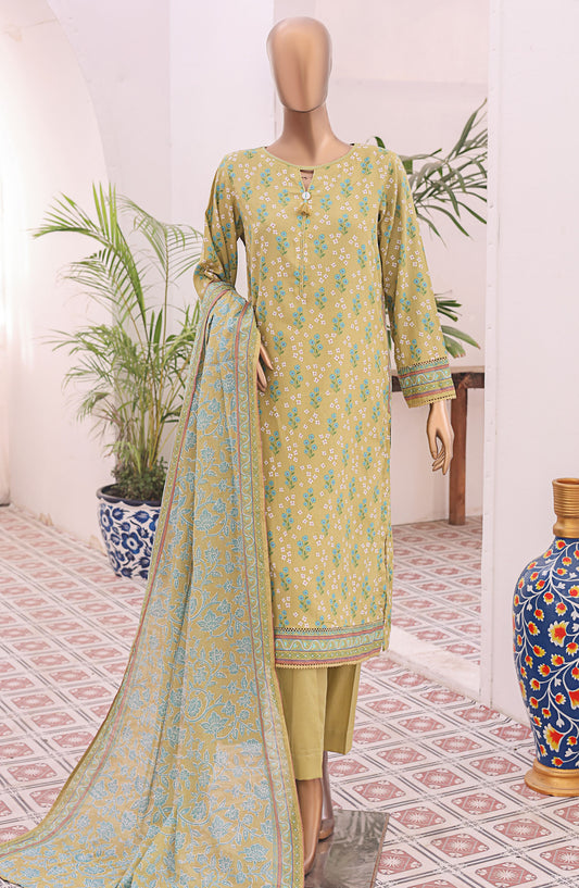 HZ Textile Embroidered Lawn Unstitched 3 Piece Suit - PDW-103B - HZ25UPDW - Green - Summer Collection