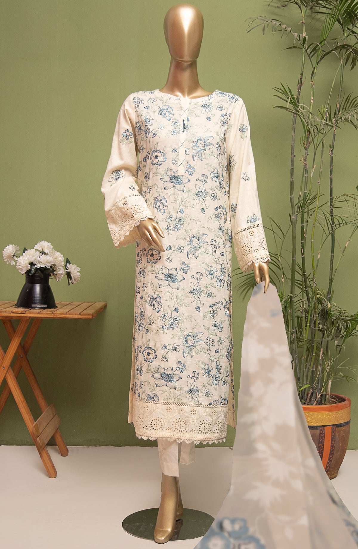 Dastan by HZ Textile Embroidered Lawn Unstitched 3 Piece Suit - DSE-03 - HZ25DSLV3 - Off White - Summer Collection