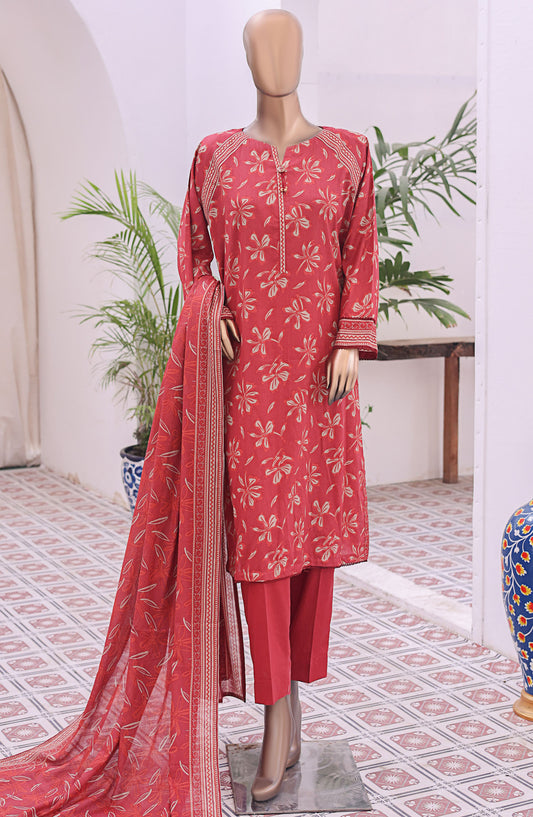HZ Textile Embroidered Lawn Unstitched 3 Piece Suit - PDW-102A - HZ25UPDW - Pink - Summer Collection