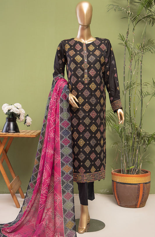 Dastan by HZ Textile Embroidered Lawn Unstitched 3 Piece Suit - DSE-09 - HZ25DSLV3 - Black - Summer Collection