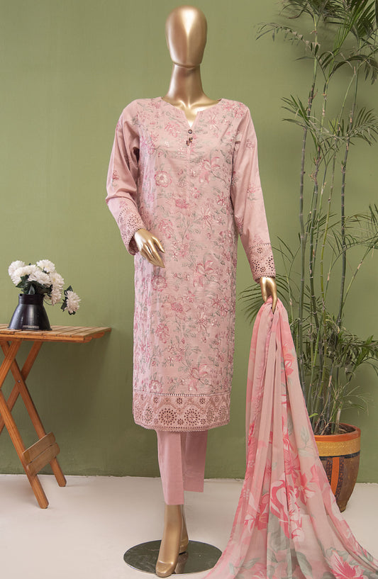 Dastan by HZ Textile Embroidered Lawn Unstitched 3 Piece Suit - DSE-01 - HZ25DSLV3 - Pink - Summer Collection