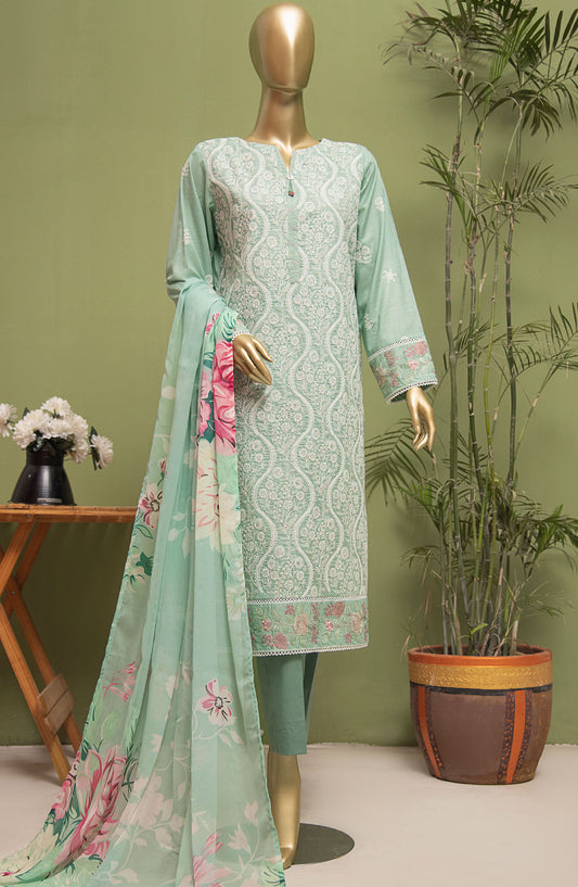 Dastan by HZ Textile Embroidered Lawn Unstitched 3 Piece Suit - DSE-11 - HZ25DSLV3 - Green - Summer Collection