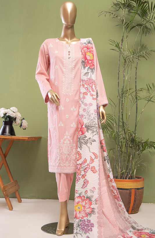 Dastan by HZ Textile Embroidered Lawn Unstitched 3 Piece Suit - DSE-08 - HZ25DSLV3 - Pink - Summer Collection