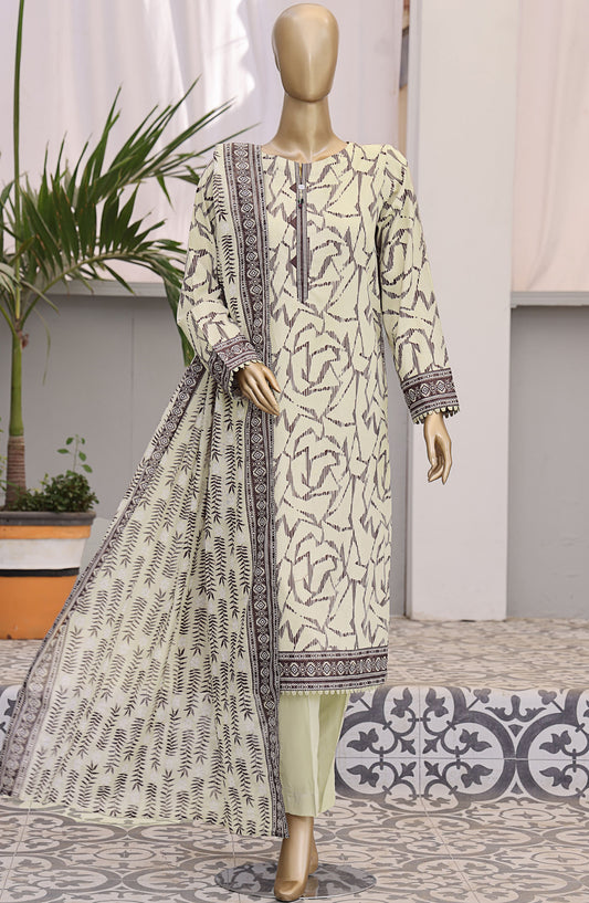 HZ Textile Embroidered Lawn Unstitched 3 Piece Suit - PDW-104A - HZ25UPDW - Off White - Summer Collection