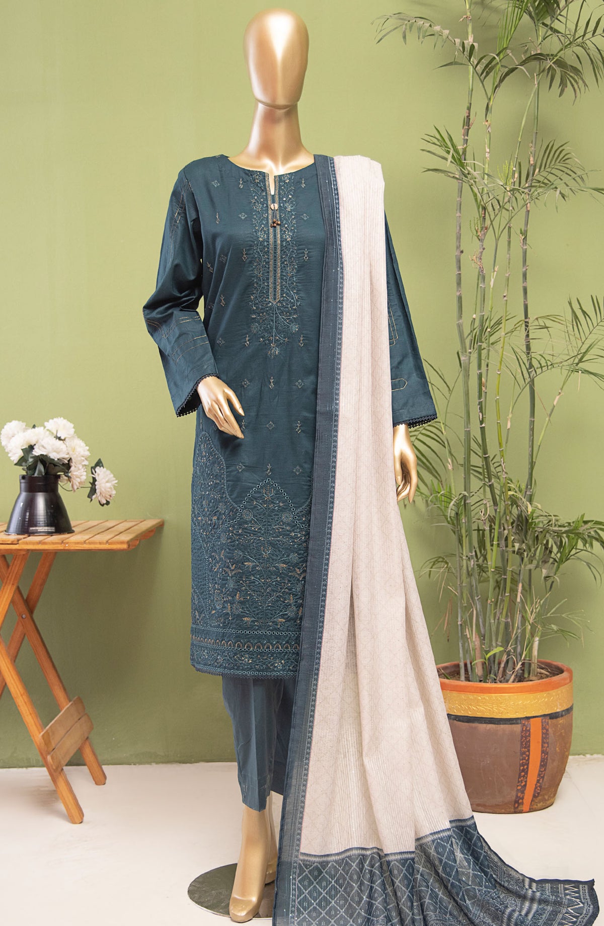 Dastan by HZ Textile Embroidered Lawn Unstitched 3 Piece Suit - DSE-10 - HZ25DSLV3 - Blue - Summer Collection