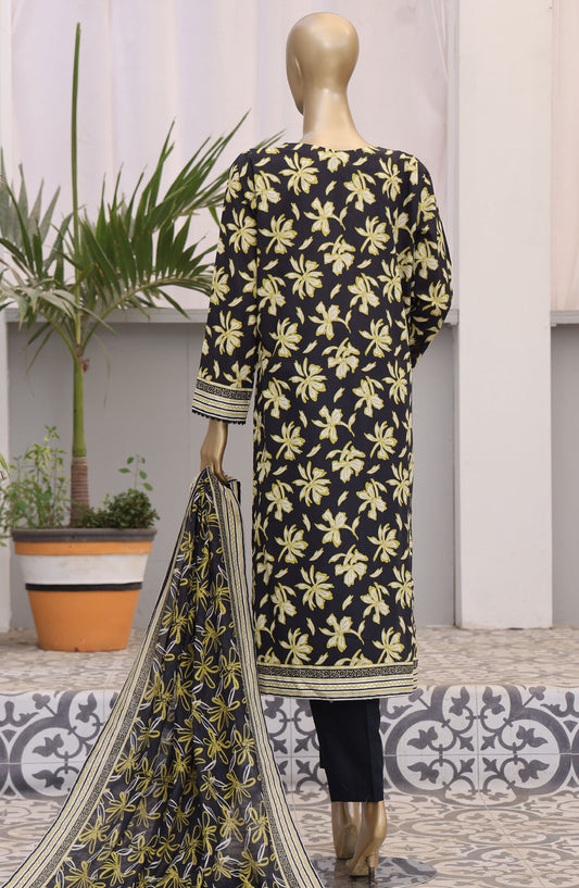 HZ Textile Embroidered Lawn Unstitched 3 Piece Suit - PDW-102B - HZ25UPDW - Black - Summer Collection