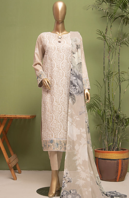 Dastan by HZ Textile Embroidered Lawn Unstitched 3 Piece Suit - DSE-12 - HZ25DSLV3 - Beige - Summer Collection