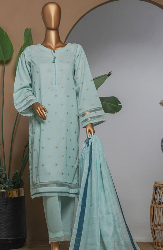Damask by HZ Textile Printed Lawn Stitched 3 Piece Suit - DBJ-3P-043 Pastel Green - HZ25DBJ - Summer Collection