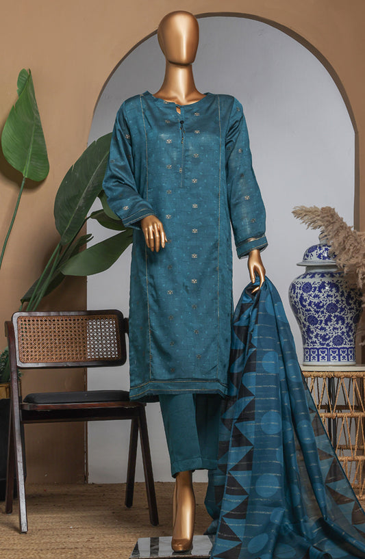 Damask by HZ Textile Printed Lawn Stitched 3 Piece Suit - DBJ-3P-045 Zinc - HZ25DBJ - Summer Collection