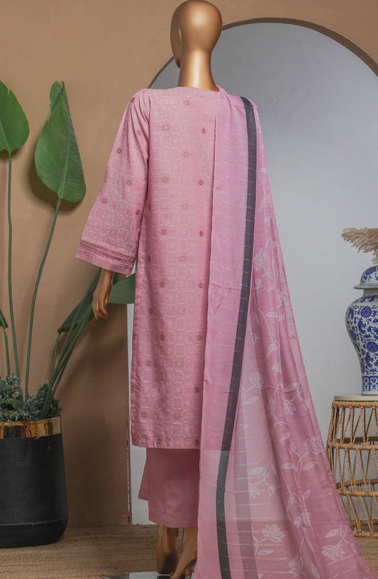 Damask by HZ Textile Printed Lawn Stitched 3 Piece Suit - DBJ-3P-047 Tea Pink - HZ25DBJ - Summer Collection