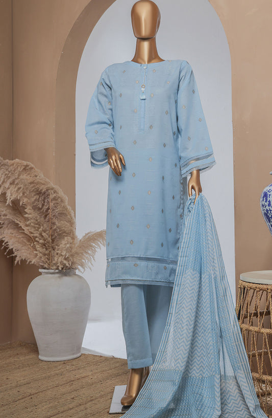 Damask by HZ Textile Printed Lawn Stitched 3 Piece Suit - DBJ-3P-049 Baby Blue - HZ25DBJ - Summer Collection