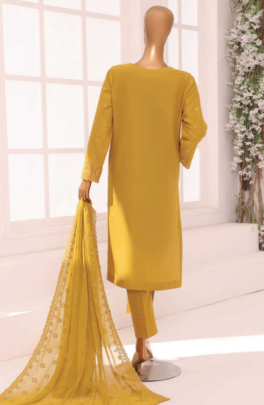 Dynasty by HZ Textile Chikankari Lawn Unstitched 3 Piece - DCE-01 - HZ25D - Yellow - Summer Collection