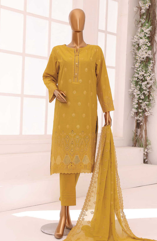 Dynasty by HZ Textile Chikankari Lawn Unstitched 3 Piece - DCE-01 - HZ25D - Yellow - Summer Collection