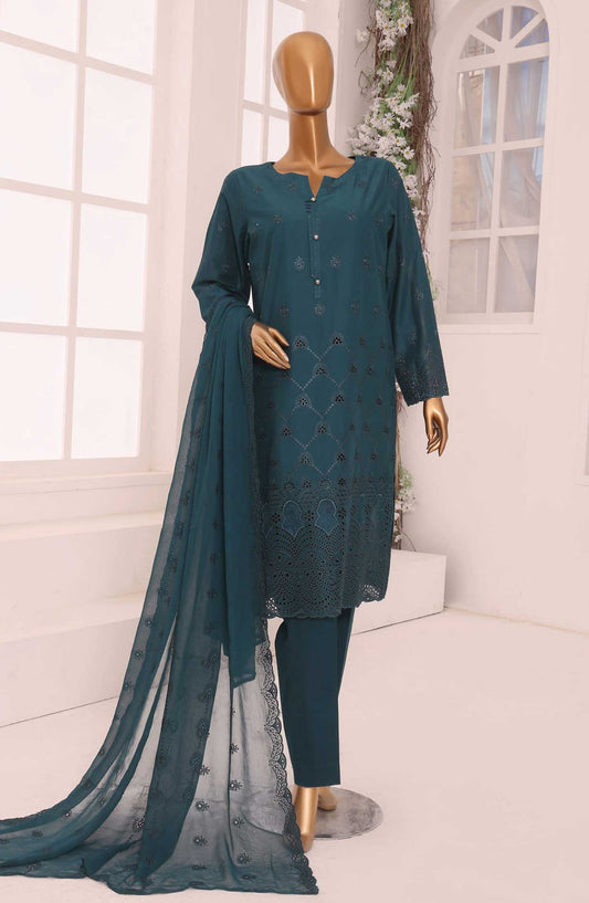 Dynasty by HZ Textile Chikankari Lawn Unstitched 3 Piece - DCE-04 - HZ25D - Teal - Summer Collection
