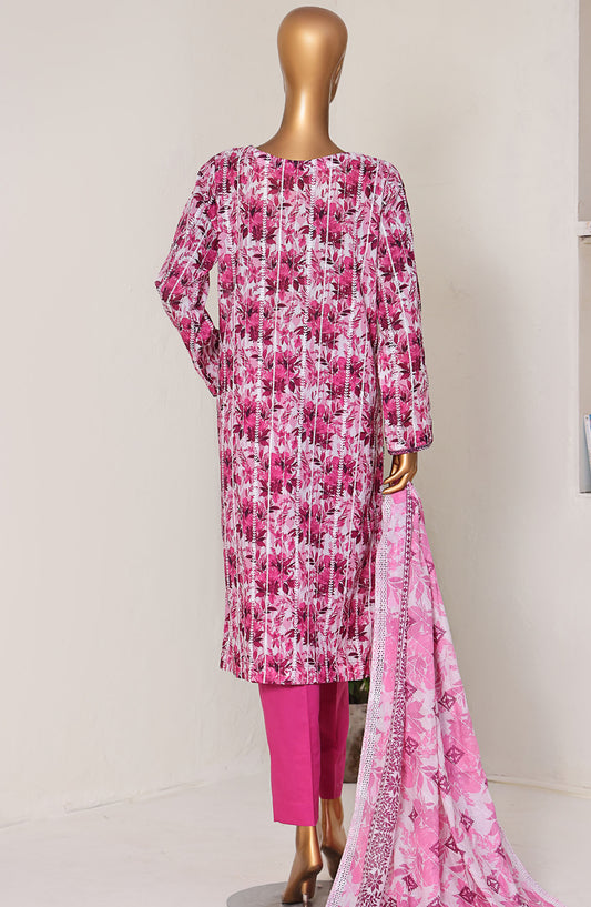 Dhagakari by HZ Textile Embroidered Lawn Unstitched 3 Piece Suit - DEC-1000 - HZ25DKL - Pink - Summer Collection
