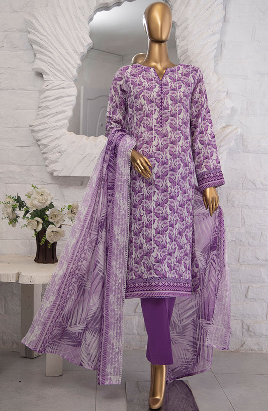 Dhagakari by HZ Textile Embroidered Lawn Unstitched 3 Piece Suit - DEC-1003 - HZ25DKL - Purple - Summer Collection