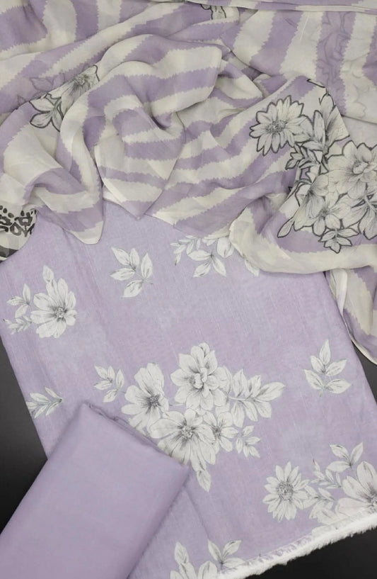 Floral Prints Unstitched Digital Printed Lawn Collection 2024 by Amna Khadija - Design 01