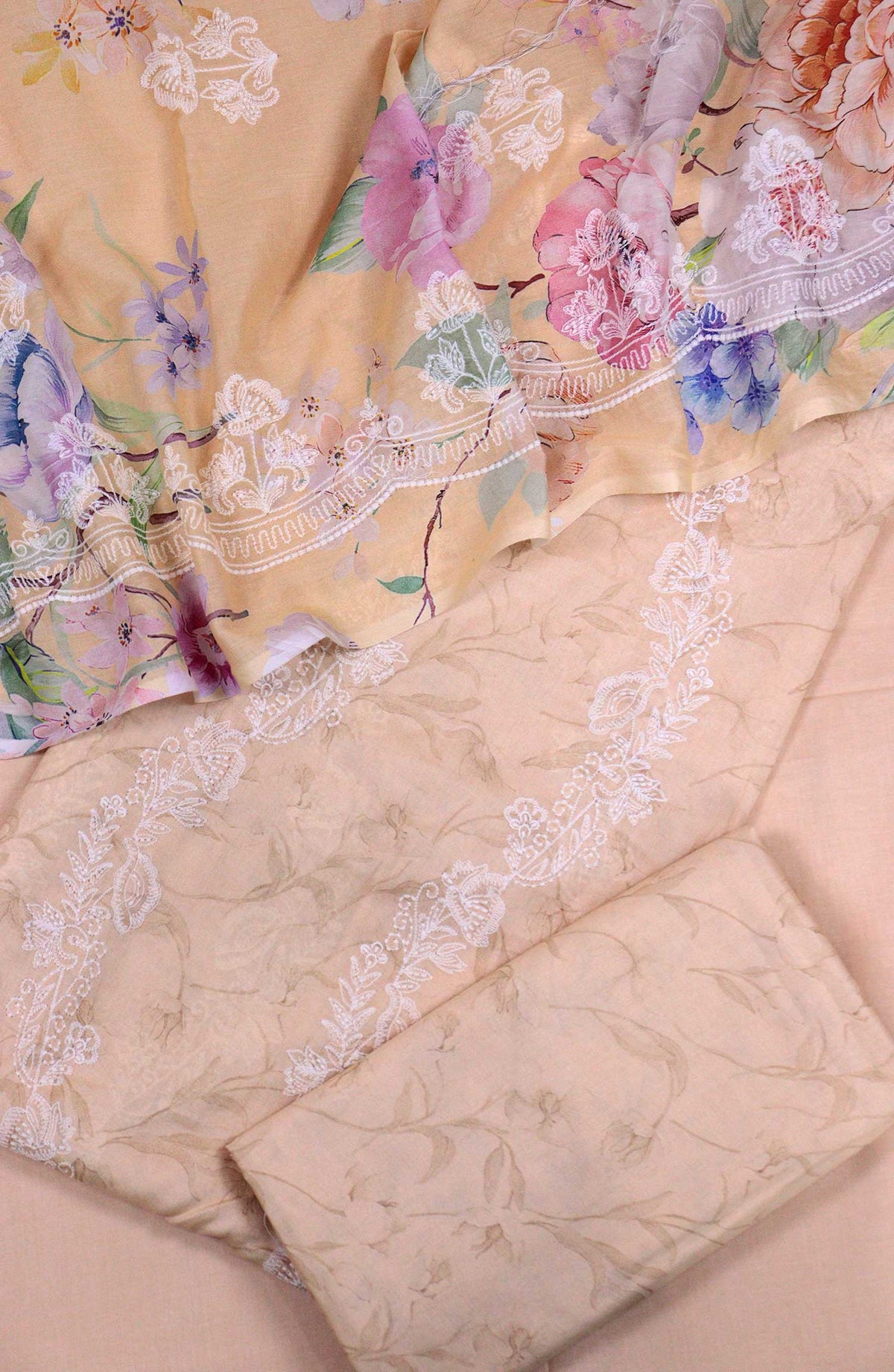 Amna Khadija Embroidered Lawn Unstitched 3 Piece - D-01 - AM25PEL - Peach - Summer Collection