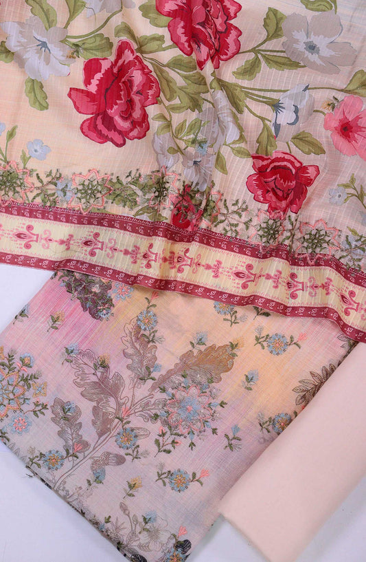 Bana Dora by Amna Khadija Embroidered Lawn Unstitched 3 Piece - D-01 - AM25BDV6 - Light Pink - Summer Collection