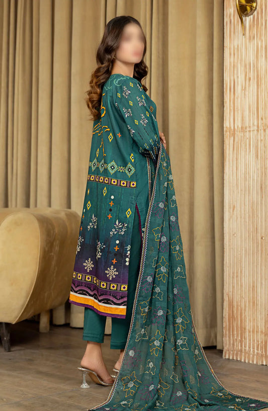 Khoobsurat Lawn Dora Digital Print Embroidered Collection 2024 Vol 02 - Design 01
