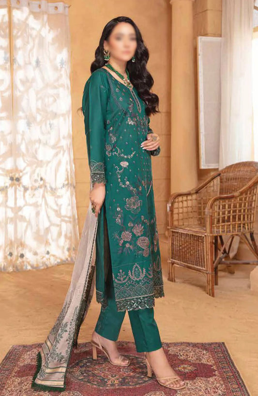 Jugnoo Premium Embroidered Lawn Collection 2024 - Design 01