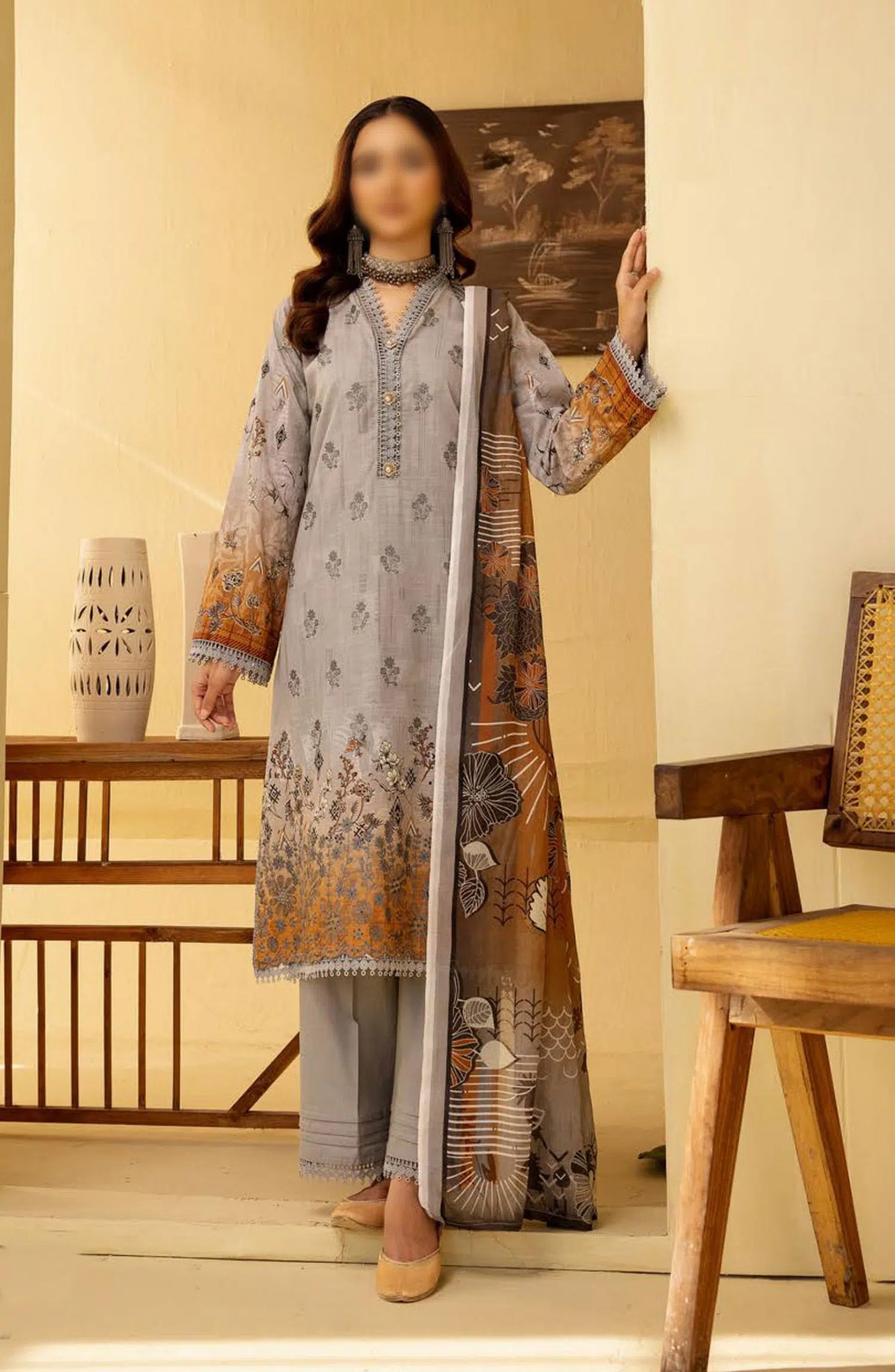 Zara Meer Printed Slub Lawn Collection 2024 - Design 01