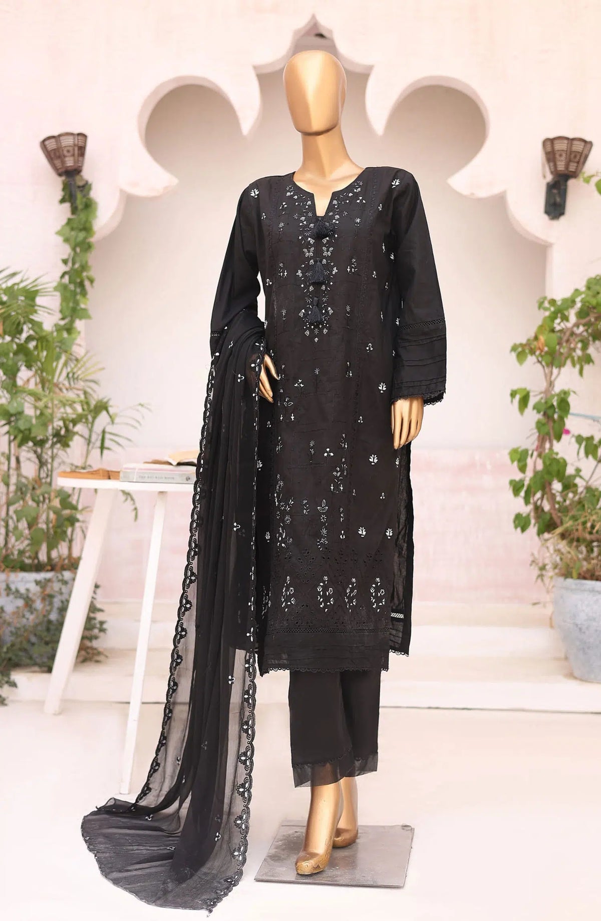 Monochrome Chikankari Collection Vol-2 by Naubahar - Design 01