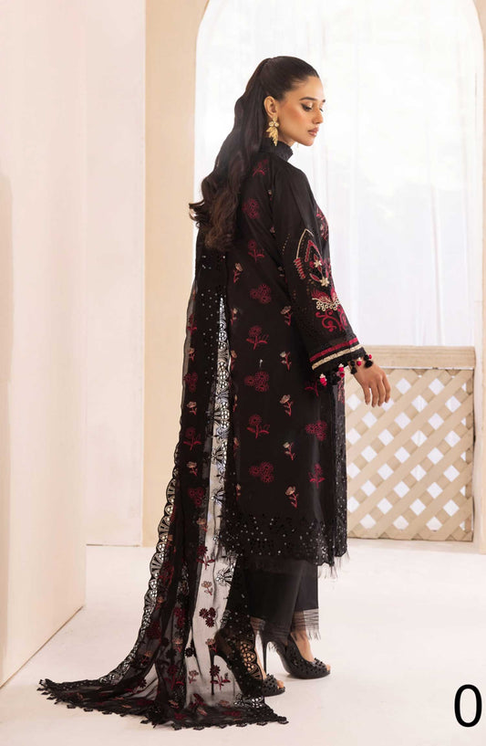 Mahees Madiha by Riaz Arts Embroidered Lawn Unstitched 3 Piece - D-01 - RA25MM - Black - Summer Collection