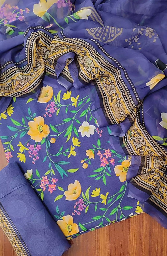 Amna Khadija Karandi Unstitched Printed 3Pcs Collection - Design 01