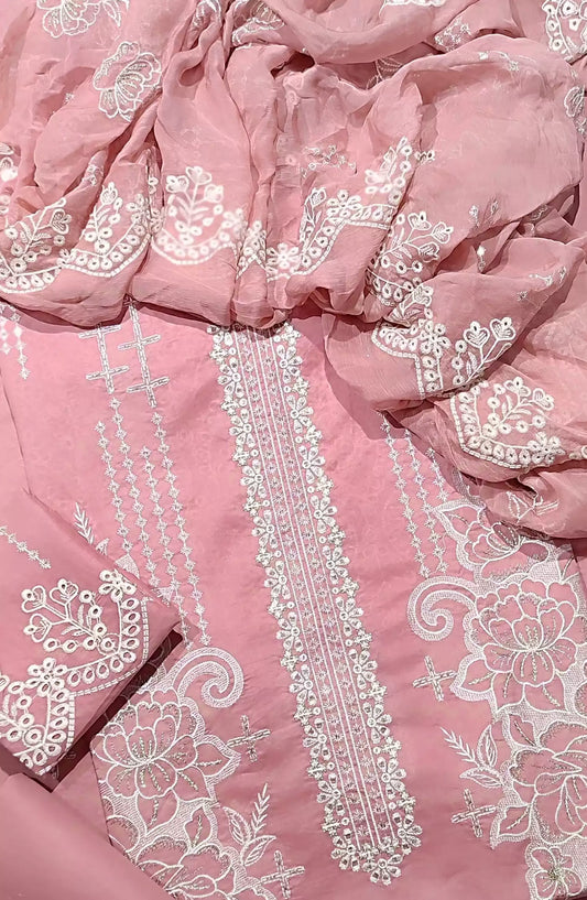 Exclusive Embroidered Lawn 3Pec Collection 2024 By Amna Khadija - Design 01
