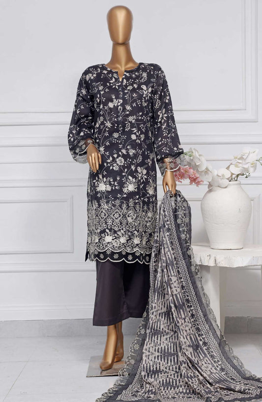 Amyrah by Sadabahar Embroidered Lawn Stitched 3 Piece Suit - D-01 - SD25AL - Black - Summer Collection