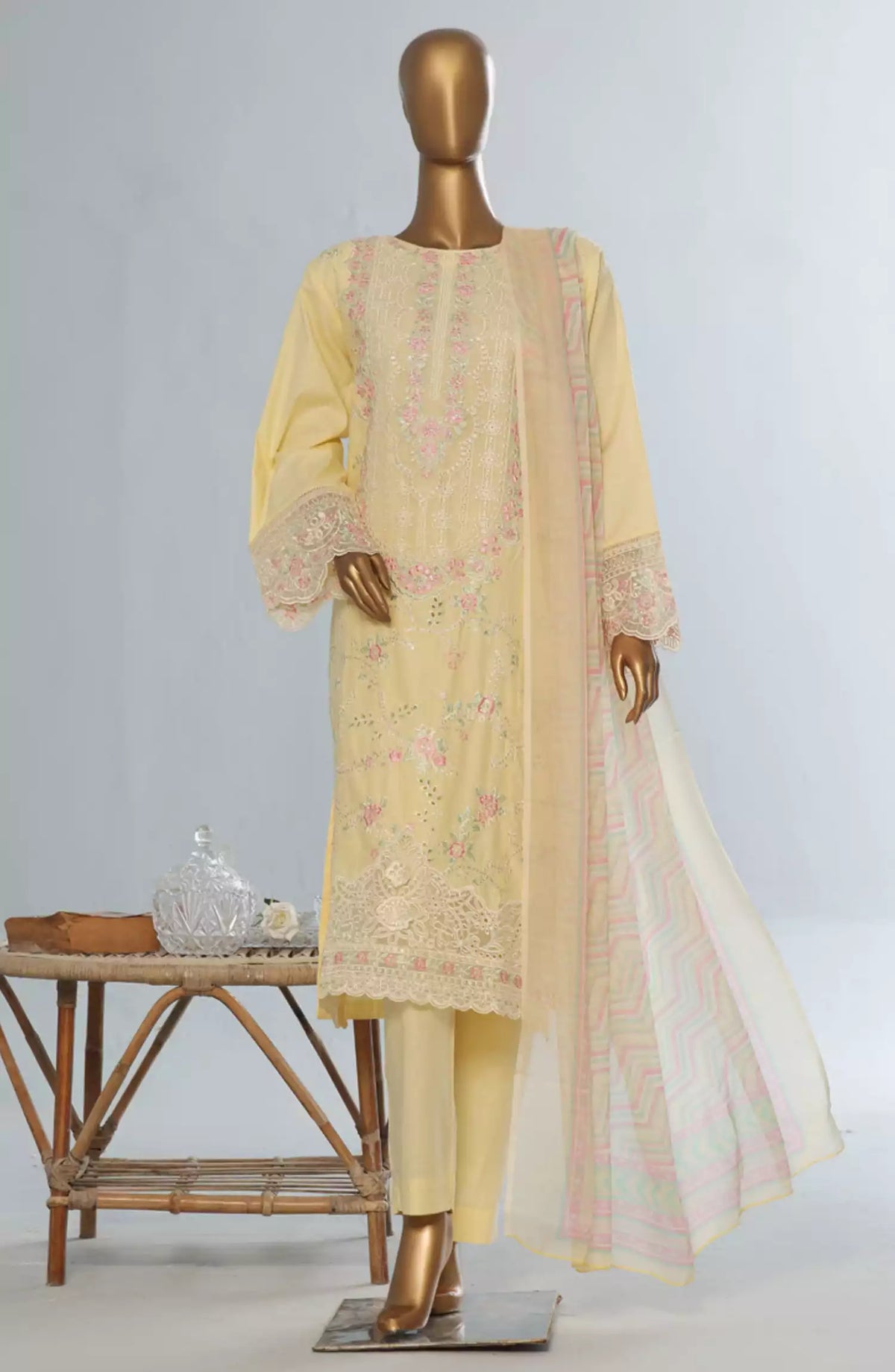 Bin Saeed Luxury RTW Cotton Embroidered Collection 2024 Vol 04 - Design 01