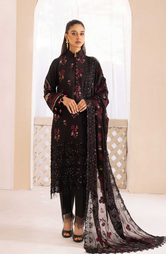 Mahees Madiha by Riaz Arts Embroidered Lawn Unstitched 3 Piece - D-01 - RA25MM - Black - Summer Collection