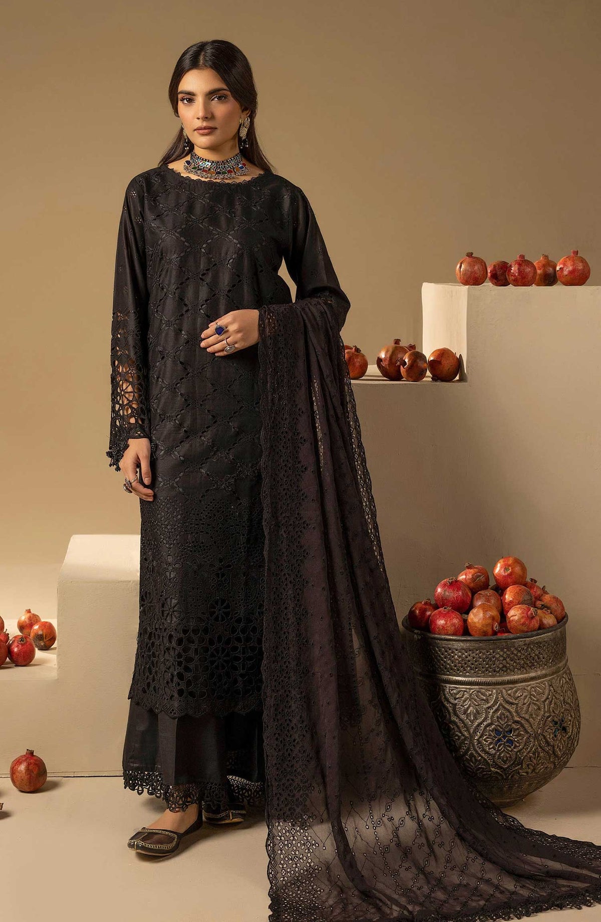 Mahees Mayanaaz by Riaz Arts Chikankari Lawn Unstitched 3 Piece - D-01 - RA25MMC - Summer Collection