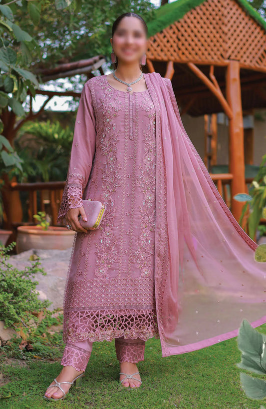 Guzel AQS Formal Festive Stitched 3 Pcs Chiffon Collection - Design 01